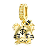 Plated Tiger Dangle Charm for Bracelet Necklace