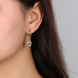 925 Silver Beanie Drop Earrings Bicolor Jewelry