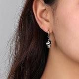 925 Silver Beanie Drop Earrings Bicolor Jewelry