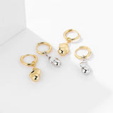 925 Silver Beanie Drop Earrings Bicolor Jewelry