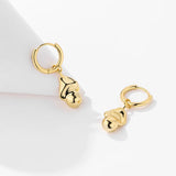 925 Silver Beanie Drop Earrings Bicolor Jewelry