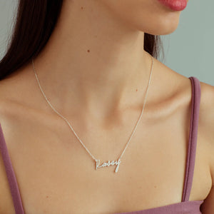 Plated Diamond Name Necklace, Christmas Gift, Name Jewelry, Gift for Mom