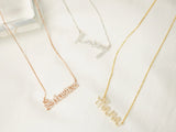 Plated Diamond Name Necklace, Christmas Gift, Name Jewelry, Gift for Mom