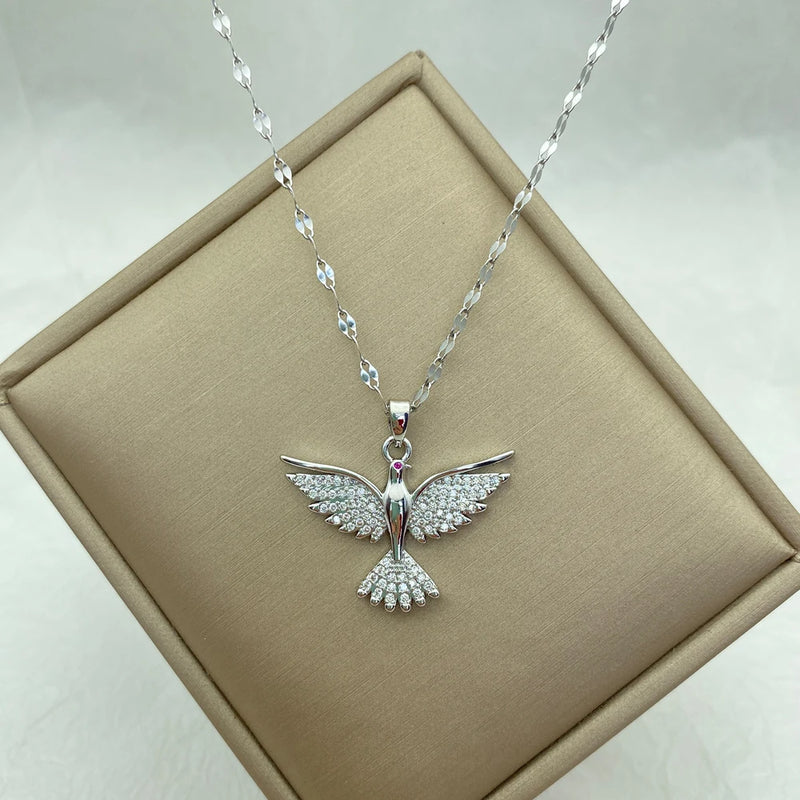 Eagle Zircon Stainless Steel Necklace for Women
