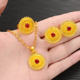 Ethiopian Eritrean Bride Jewelry CZ Stone African Habesha Wedding Set