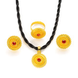 Ethiopian Eritrean Bride Jewelry CZ Stone African Habesha Wedding Set