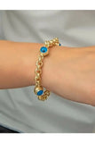 Gold Evil Eye Beaded Bracelet