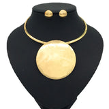 Alloy Round Pendant Necklace for Women