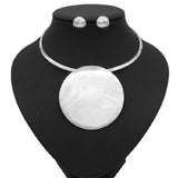 Alloy Round Pendant Necklace for Women