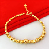 Women's Plated Frosted Round Bead Bracelet