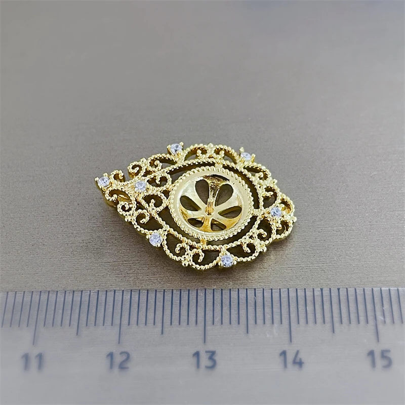 Plated Pendant Mountings Findings for Pearls Corals Jade Beads Stones