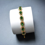 Green Garnet Emerald Tennis Bracelet Bangle Moissanite