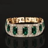 Green Garnet Emerald Tennis Bracelet Bangle Moissanite