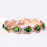 Green Garnet Emerald Tennis Bracelet Bangle Moissanite