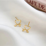 Heart & Arrow Earrings Piercing Kit Silver 925 Y2K Girl Stud Jewelry