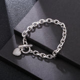 Plated Heart Charms Bracelet for Romantic Sweet Women