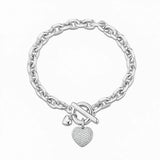 Plated Heart Charms Bracelet for Romantic Sweet Women