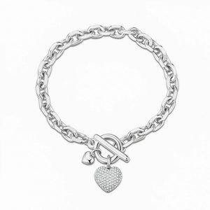 Plated Heart Charms Bracelet for Romantic Sweet Women
