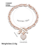 Plated Heart Charms Bracelet for Romantic Sweet Women