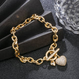 Plated Heart Charms Bracelet for Romantic Sweet Women