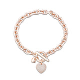 Plated Heart Charms Bracelet for Romantic Sweet Women