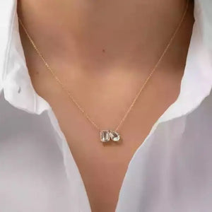 Zircon Necklace Clear Cz Paved Water Drop 925 Sterling Silver Jewelry
