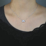Zircon Necklace Clear Cz Paved Water Drop 925 Sterling Silver Jewelry