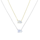 Zircon Necklace Clear Cz Paved Water Drop 925 Sterling Silver Jewelry