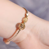 Rutilated Pink/Green Strawberry Crystal Cat's Eye Beaded Bracelet
