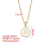 Plated Initial Letter Necklace Personalized Round Alphabet Necklace