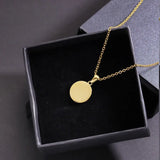Plated Initial Letter Necklace Personalized Round Alphabet Necklace
