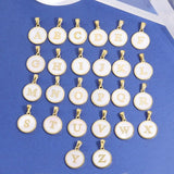Plated Initial Letter Necklace Personalized Round Alphabet Necklace