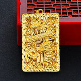 Dragon Pendant Necklace for Men 24k Plated Jewelry