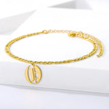 Plated Letter Bracelet Old English Alphabet Stainless Steel Charm Bracelets