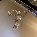 Zircon Butterfly Ear Cuff Clip Earring French Style Jewelry