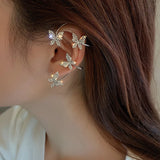 Zircon Butterfly Ear Cuff Clip Earring French Style Jewelry