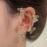 Zircon Butterfly Ear Cuff Clip Earring French Style Jewelry