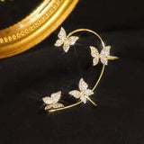 Zircon Butterfly Ear Cuff Clip Earring French Style Jewelry