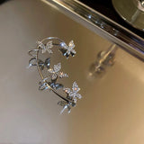 Zircon Butterfly Ear Cuff Clip Earring French Style Jewelry
