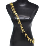 Plated Moon Pendant Tassel Chain Body Jewelry Thai Ethnic Costumes Dress