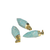 Amazonite Stone Pendant Bullet Point Charms 5pc