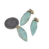 Amazonite Stone Pendant Bullet Point Charms 5pc