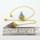 Natural Crystal Hexagonal Cone Pendant Colorful Pendule Reiki Quartz Amulet