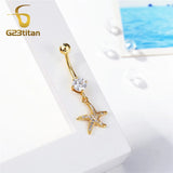 Zircon Charms Belly Button Ring 14G Surgical Steel Body Jewelry