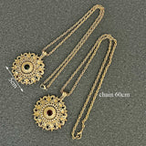 Bridal Green Red Rhinestone Necklace Earring Set