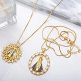 Our Lady of Aparecida Necklace Copper Box Chain Necklace Catholic Jewelry