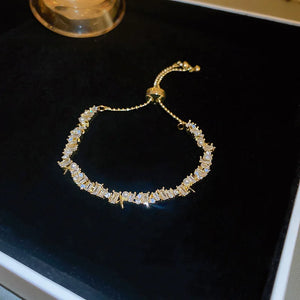 Pearl Rhinestone Zircon Bracelet for Women Wedding Party Jewelry