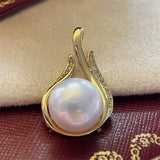 Plated Pendant Base Mount Setting for Pearls Corals Jade Beads