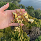 Elephant Pattern Pendant Necklace for Daily Wear