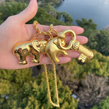 Elephant Pattern Pendant Necklace for Daily Wear
